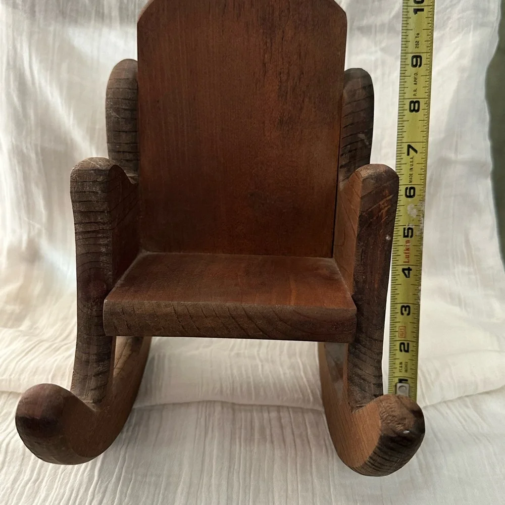 Vintage Wooden Rocking Chair Handmade Sturdy Construction - Picture 6 of 6